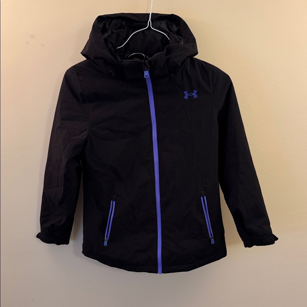 Under Armour Kids Black Winter Coat with Purple Accents